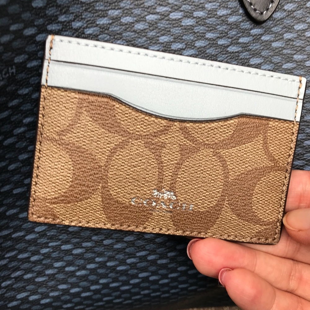 ⛔️SOLD⛔️Authentic COACH leather sv/khaki blue cd - Picture 5 of 5